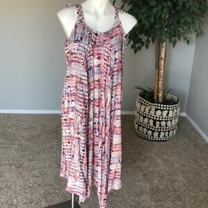 Hope & Harlow Asymmetrical Floral Spaghetti Strap Dress